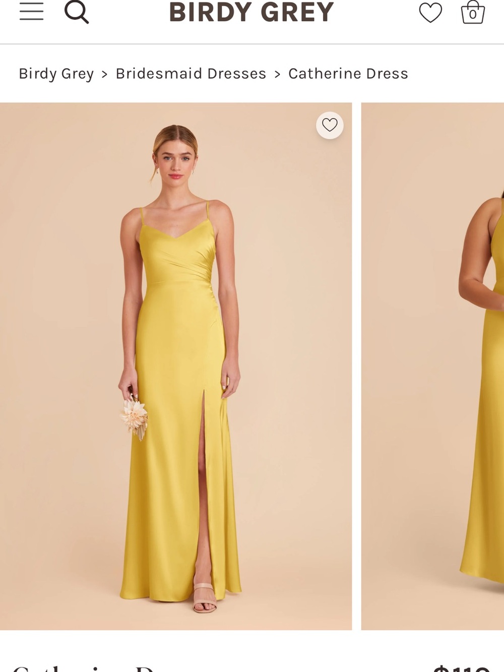 Birdy Grey Catherine Matte Satin Dress in Sunflower Yellow